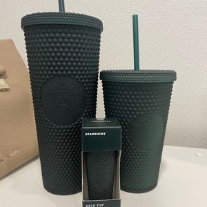Starbucks tumbler studded forest green new set